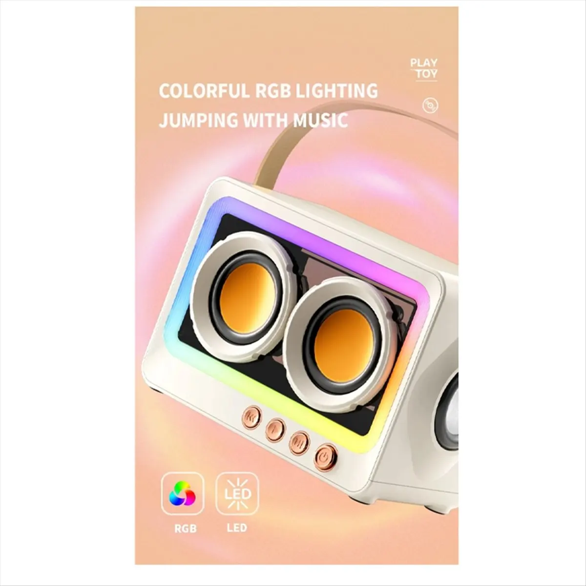 AABFK Tragbarer Bluetooth-Subwoofer-Lautsprecher, kabellos, HiFi-Sound, Audio-Box, Mini-Bluetooth, kabelloser MP3-Lautsprecher, Rosa