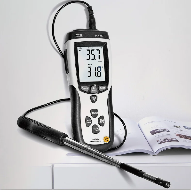 

Wind Temperature Differential Pressure USB Transmission DT-8880 Portable Thermal Anemometer Wind Speed, Air Volume