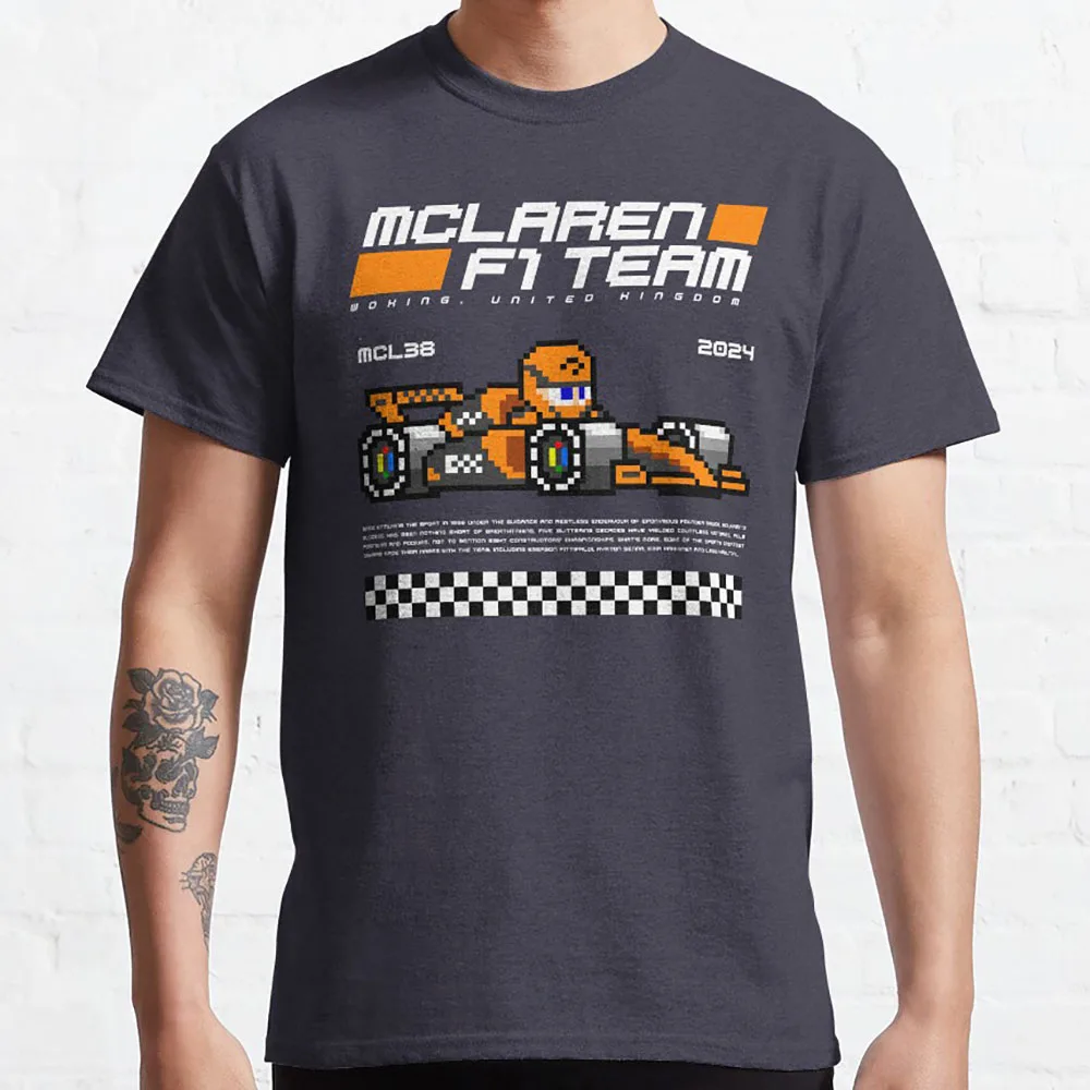 Lando Norris 2024 Formula 1 F1 Videogame Pixel Car graphic t shirts F1 Gift For the racing lovers 100% cotton large size tops