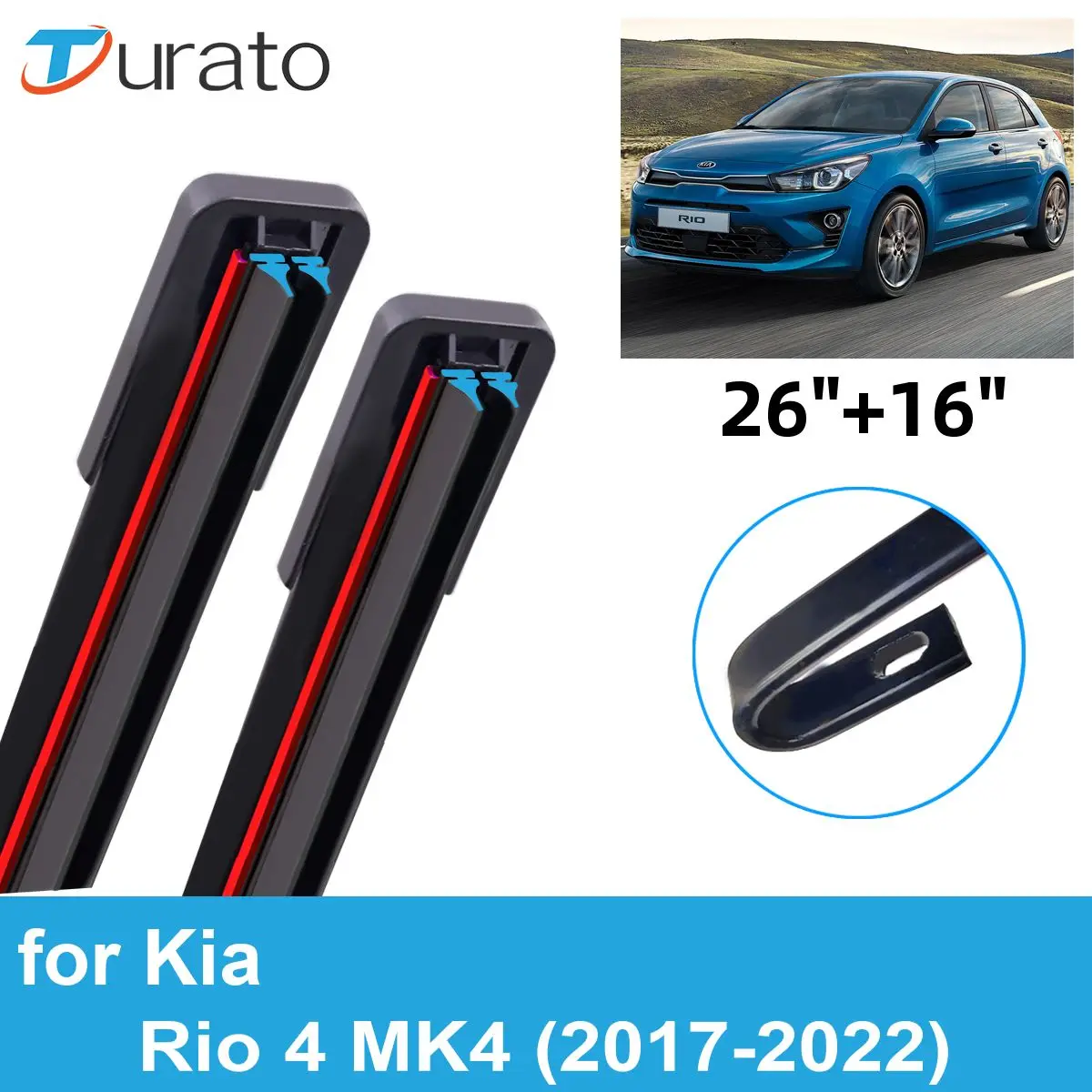 

Щетки стеклоочистителя для Kia Rio 4 MK4 2017-2022, 2 шт.