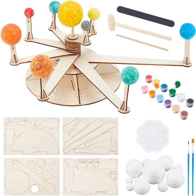

Solar System Model Foam Ball DIY Planet Model Kit Includes 11 Polystyrene Balls In 6 Sizes,12 Colors Of Paint,Paintbrush