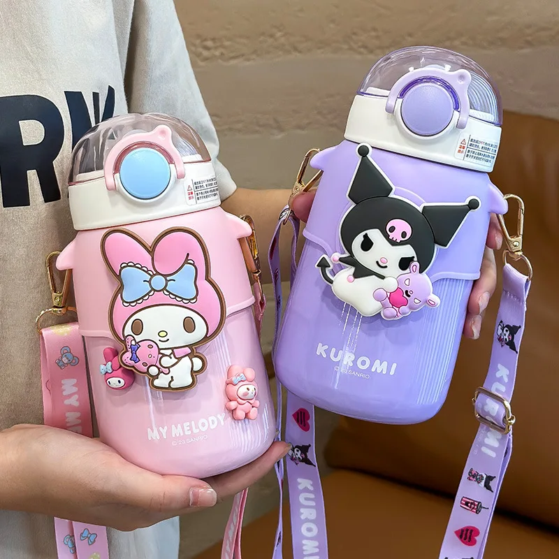 

570ML Sanrio Kuromi Thermos Mug 316 Stainless Steel Anime Cartoon Kawaii Pochacco Melody Portable Travel Water Bottle Cups Gift