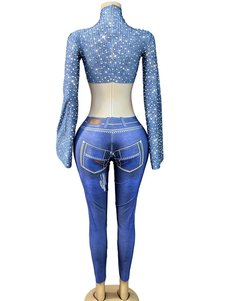 High Quality Hot Stamping Printed Slim Fit Color Blocked Elastic Jumpsuit 2025 New Fashion Custom Women'S Clothing