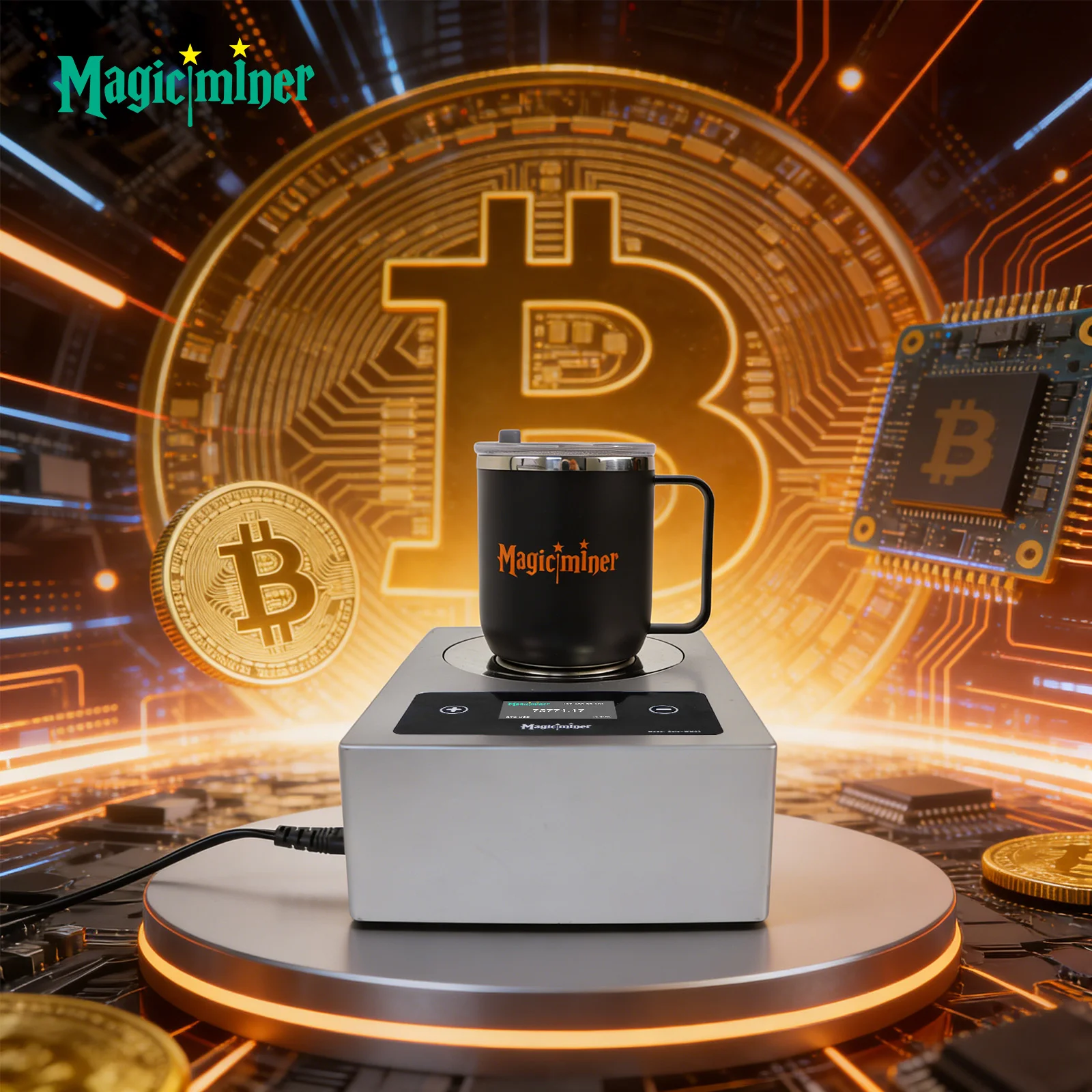 

Майнер MagicMiner WM02 для биткойнов, 7TH/s, SHA256, ASIC-машина для майнинга, аппарат для подогрева и изоляции напитков