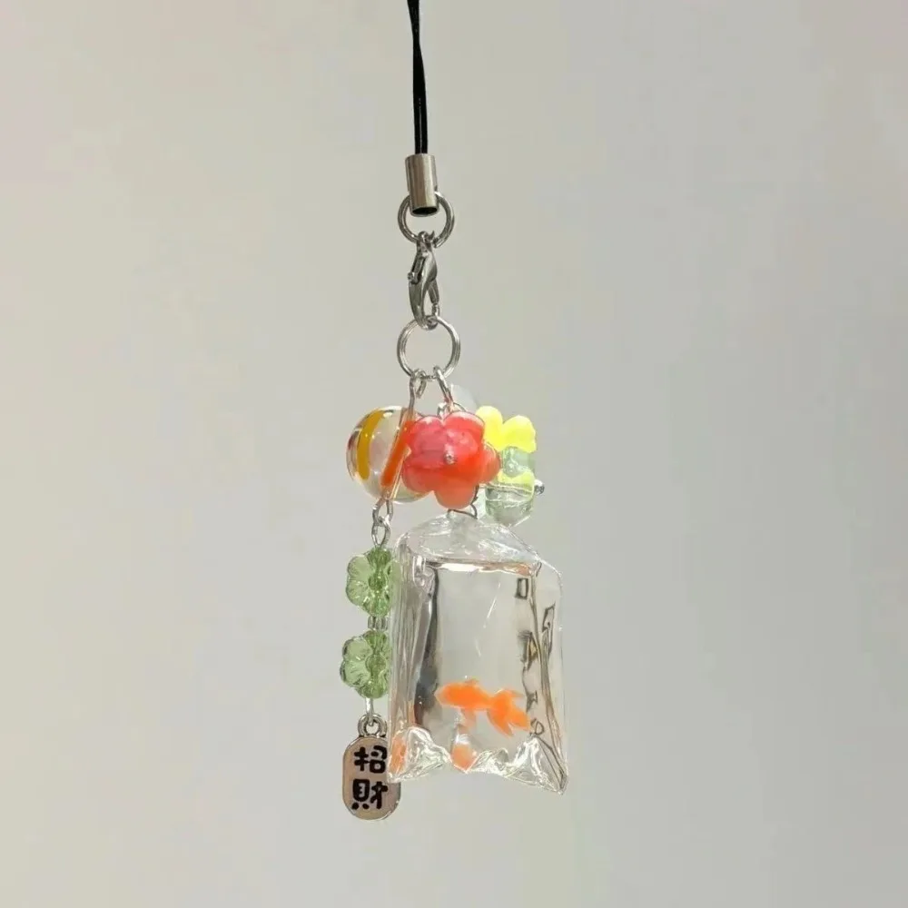 Fish Cute Phone Charms Pendant Colorful Lucky Cases Creative Bag Keychain Flower Bead DIY for IPhone 15 CCD Camera