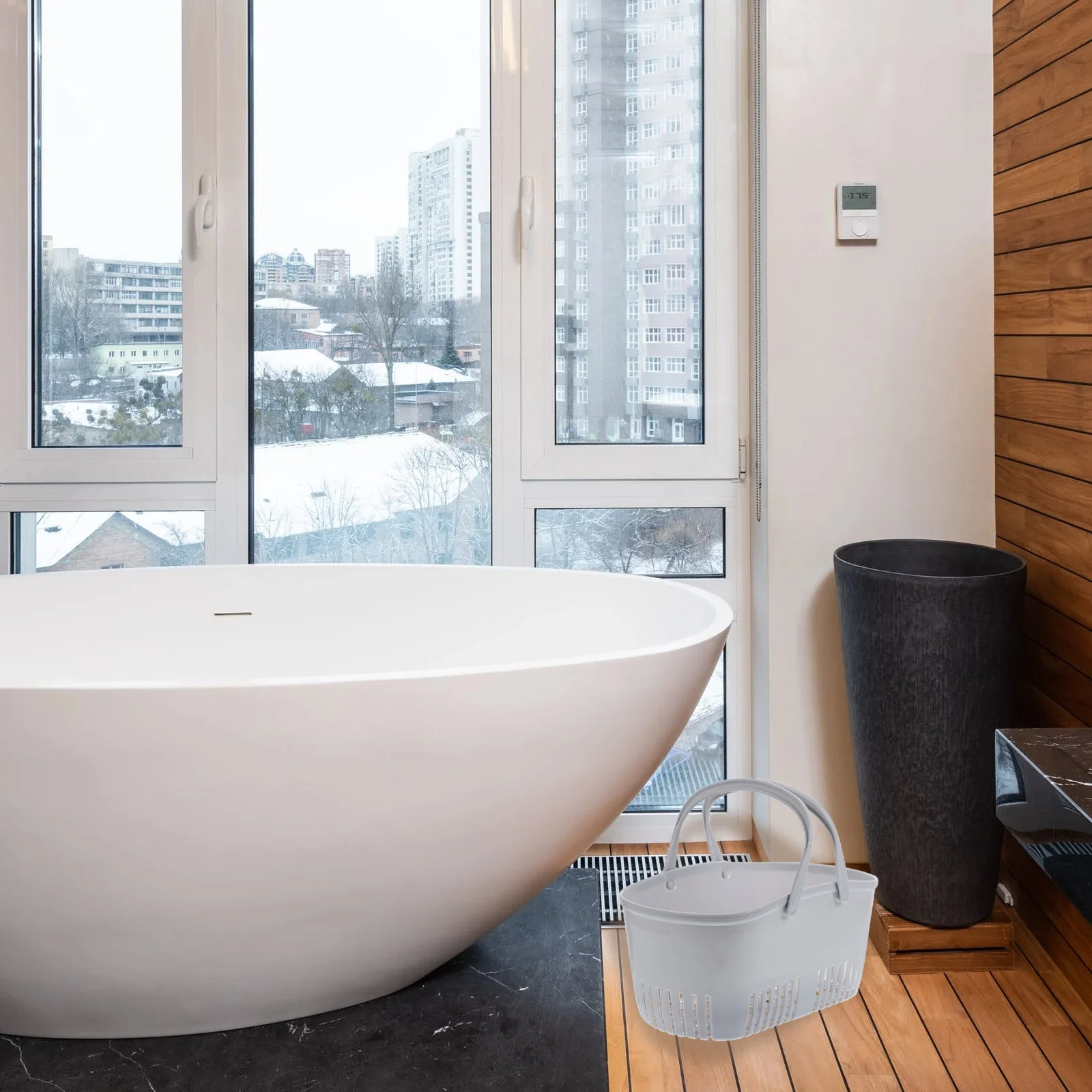 

1Pcs Handheld Shower Basket Double Handle Hollow Bathroom Storage Basket Shampoo Storage Container Bathroom Sundry Container