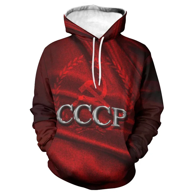 Cccp Ussr Sovjet Union Hoodies Heren Dames Vintage Sweatshirt Dagelijks Casual Lange Mouwen Herfst Dames Streetwear Met Capuchon Unisex