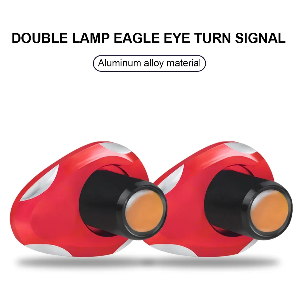 2Pcs Motorcycle Eagle Eye Turn Signal Lamp Daytime Running Lamp Fog Angel Light Dual Light with Aluminium Alloy Base