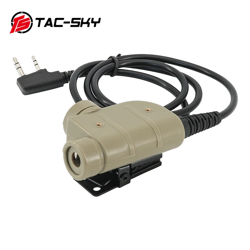 TS TAC-SKY Tactical 2-Pin Kenwood Plug Silynx U94 PTT Adapter for Baofeng UV5R UV82 Walkie Talkies