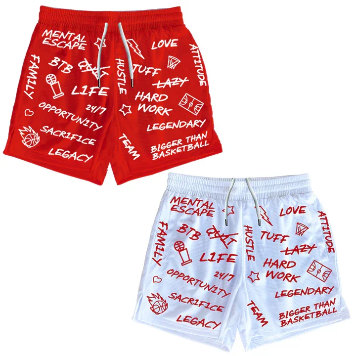 

Лето 2025 г., хит продаж, новая модная тенденция, красно-белые шорты с 3D принтом, уличные дышащие быстросохнущие шорты для отдыха на открытом воздухе