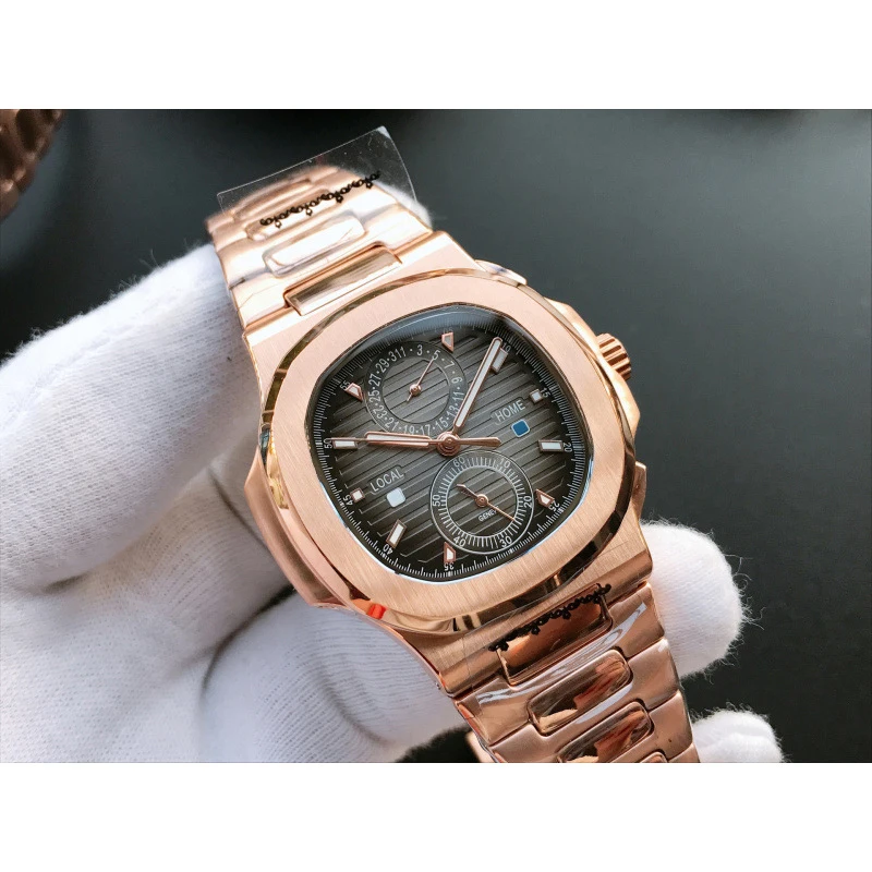 ساعة ميكانيكية ذات علامة تجارية فاخرة للرجال 904L من الفولاذ المقاوم للصدأ مصنوعة من إلهام باتيك فيليبس