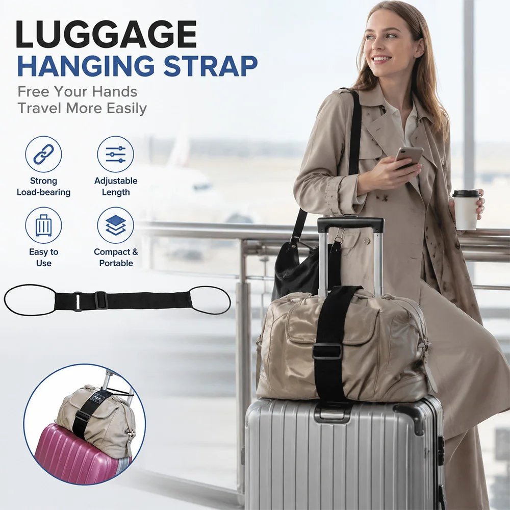 Versatile Luggage Elastic Strap Reusable Adjustable Luggage Connector Straps Travel Suitcase Fixed Strap Elastic Luggage Strap