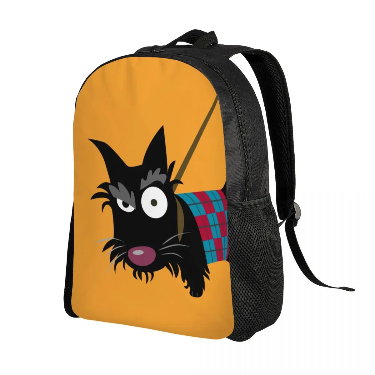 Funny Scottie Eye Backpacks for Men Women College School Student Bookbag Fits 15 Inch Laptop Scottish Terrier Dog Bags