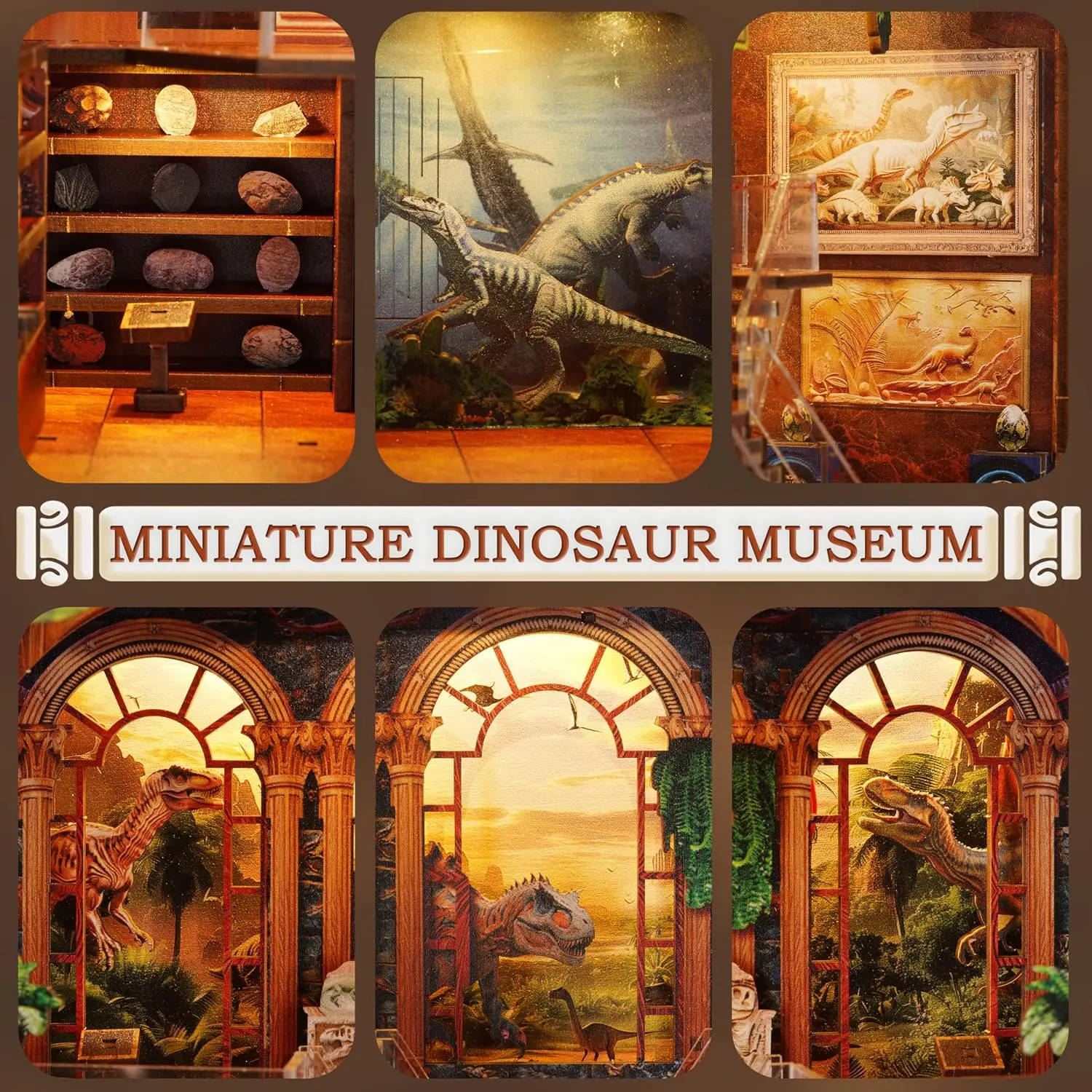 Miniature Kit - DIY Miniature House Kit for Adults, Teens, Dollhouse Booknook Bookshelf Insert Decor with LED Light, 3D Wooden P