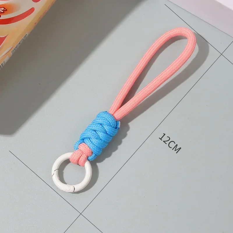 Multicolour Hand Woven Keychain Mobile Phone Lanyard Anti Lost Knot Rope Strap Key Ring Men Women Car Key Holder Accessory