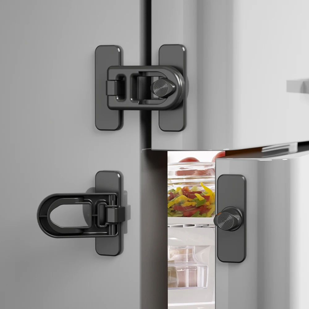 

4pcs Easy-to-Install Refrigerator and Freezer Door Locks No Tools or Drilling Required Suitable for Refrigerators Cabinets
