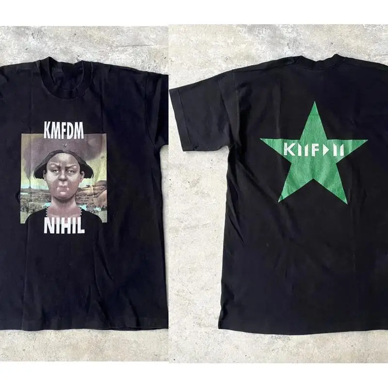 تي شيرت KMFDM einihil Ωù Era باللون الأسود للمعجبين بجميع المقاسات