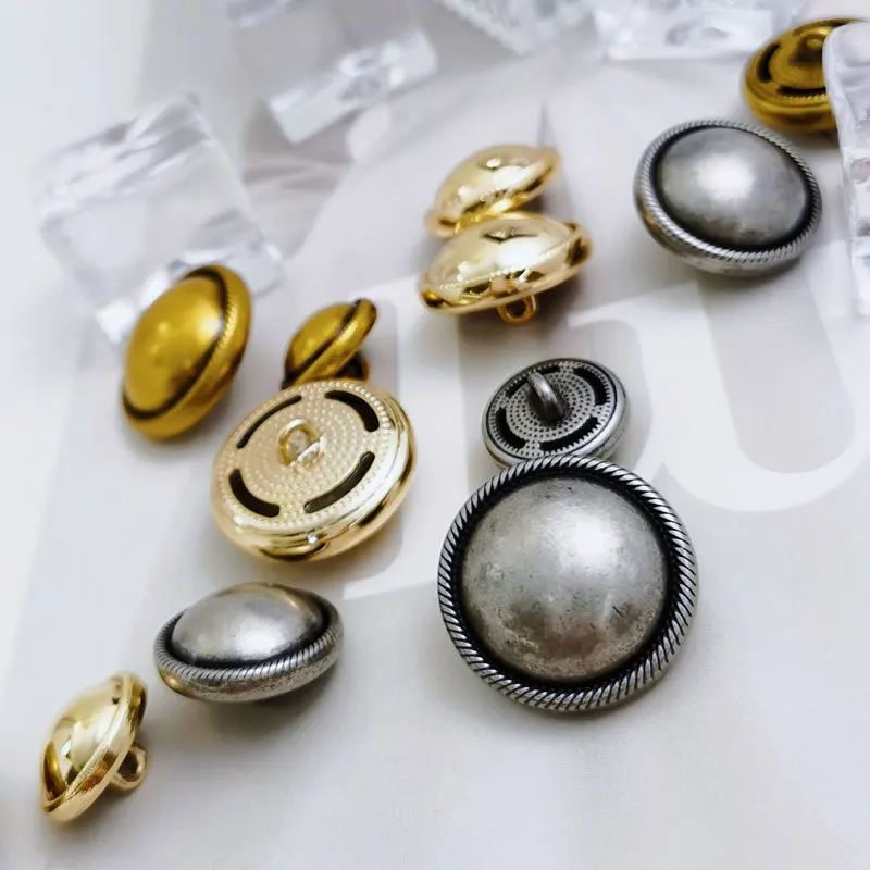 � Metallknöpfe mit hohem Schaft, 6 Stück, Gold- und Silber-Nähbegriffe für die Herstellung von Jacken, Manteln, Kleidern, modisches Bekleidungszubehör, 15–23 mm – Detail 6