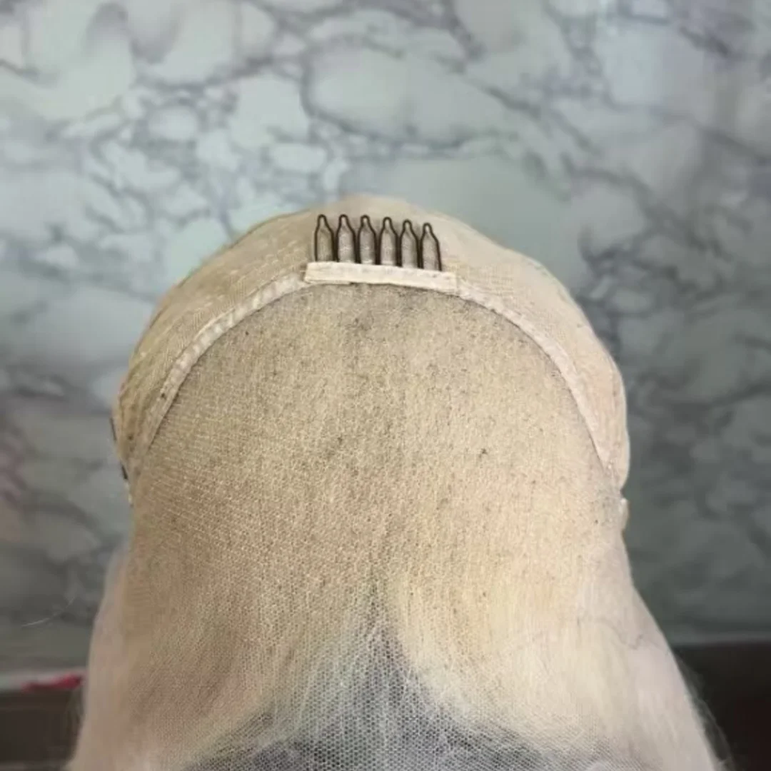 Soft Highlight Blond Wave Hair 150 density and 13×4 100%human hair wig lace front wig, with baby hair pre plucked and f view 5