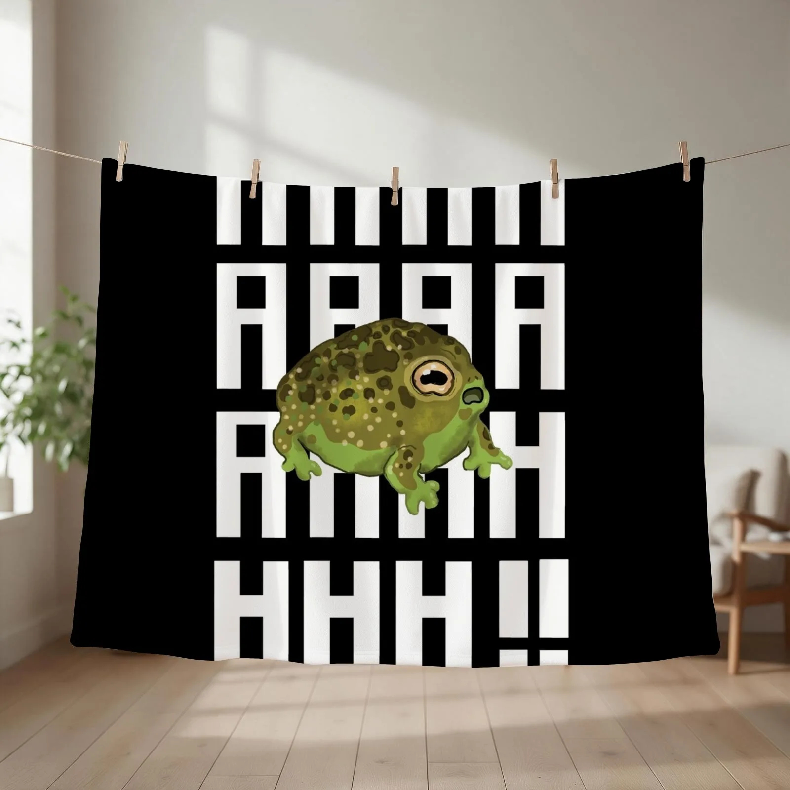 Screaming Frog Throw Blanket Thermals For Travel Soft Plaid Hair Soft Blankets