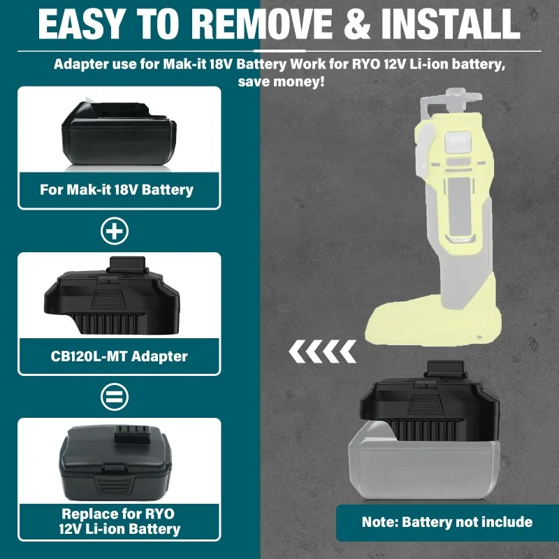 Battery Adapter for Ryobi Dewalt Milwaukee