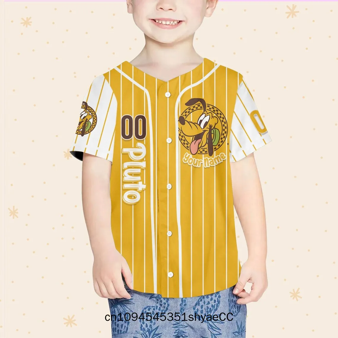 Personalize Retro Pluto Jersey, Personalize Disney Pluto Custom Kids, Youth, Adult Disney Baseball Jersey Sports, Cute Gifts For