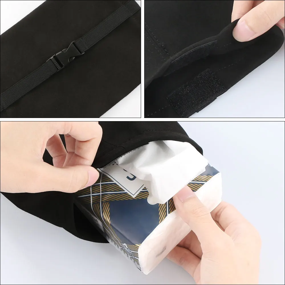 Universal Car Tissue Storage Bag For Suzuki Volvo Tesla Skoda VW Volkswagen Smart Seat Subaru Ssangyong Vauxhall Car Accessories