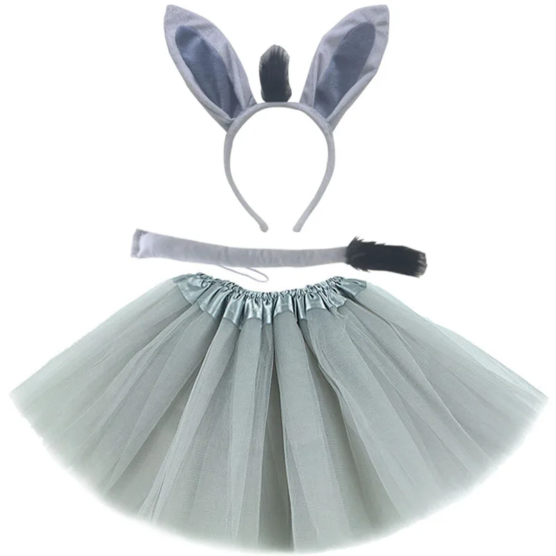 Kinderen Kinderen Meisje Dieren Ezel Hoofdband Bowtie Staart Tutu Rok Anime Rekwisieten Verjaardag Halloween Kostuum Cosplay