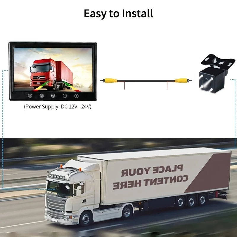 [17.78 سنتيمتر HD جديد اللمس زر رصد 4LED مجموعة كاميرا الرؤية الخلفية] للمقطورات والرافعات الشوكية والحصادين مع دليل وقوف السيارات العالمي
