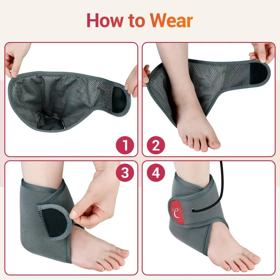 

Переносная USB-ггрелка для лодыжки и ног с 3-мя настройками нагрева и времени, электрическая нагревательная пленка для ахиллова тендинита, растяжения