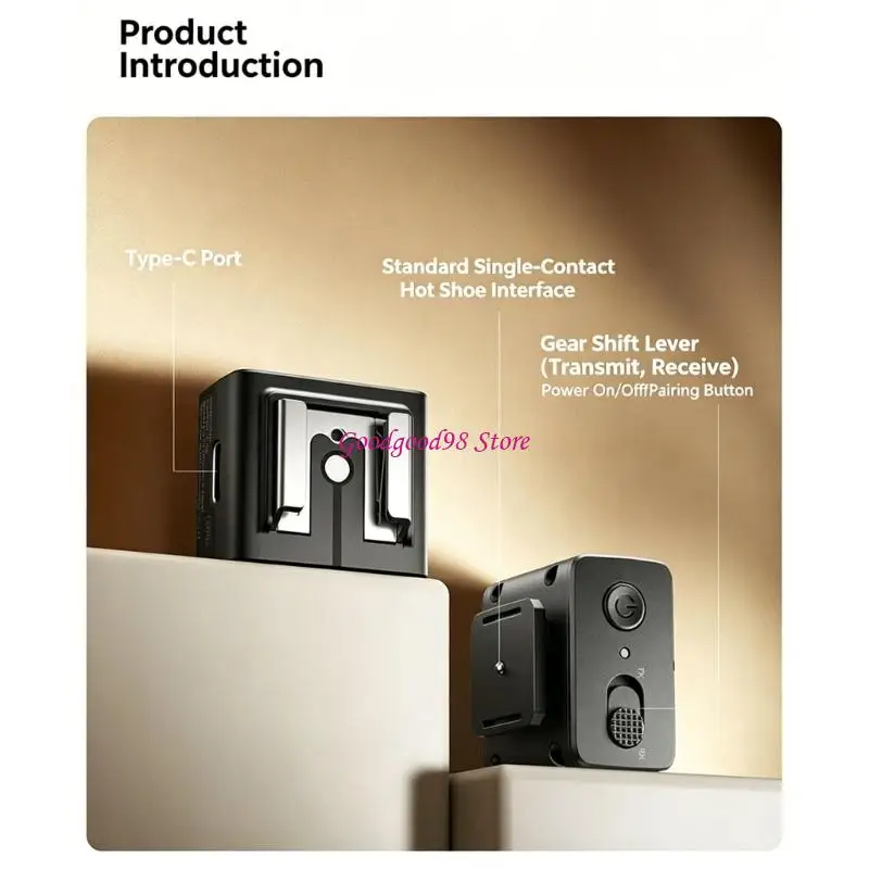 Mini Wireless Camera Flash Remote with Hot Shoe Mount, 2.4G Transceiver and Rechargeable Design for Portable Lighting Gear and