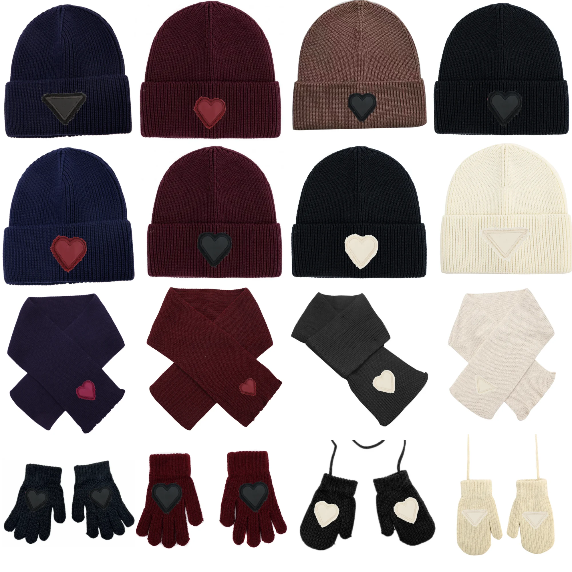 Winter Cotton Knitted Beanies Leather Heart Outdoor Hat Children Hats Personality Table hats girl hat boy hat