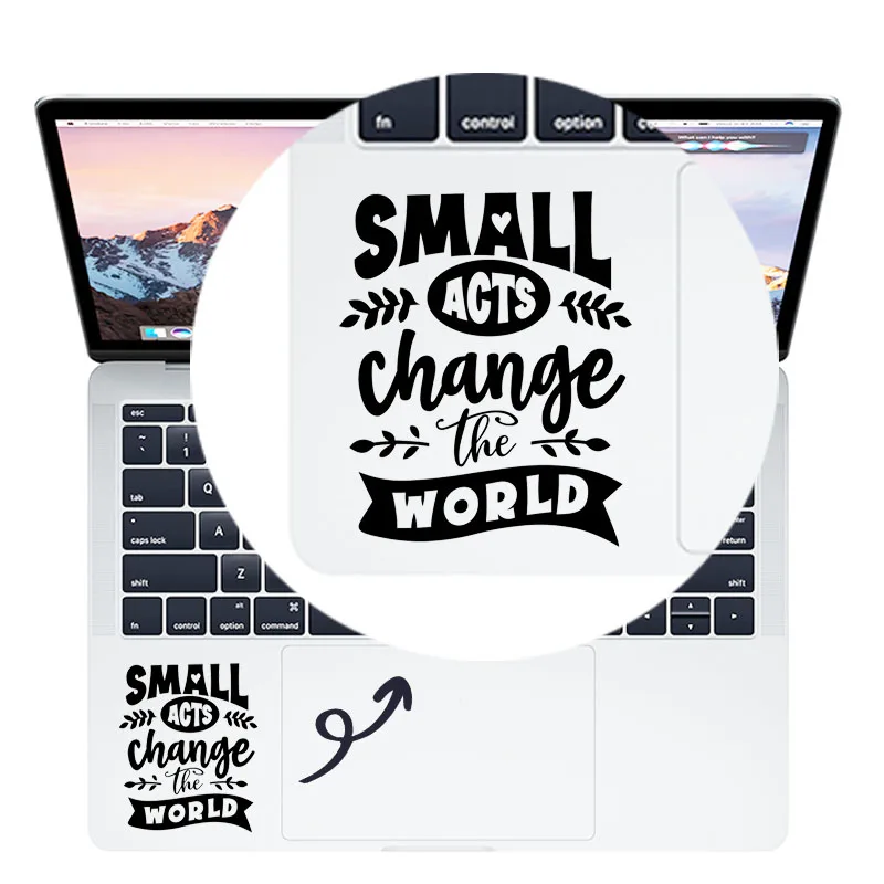 Self-motivation Art Quote Vinyl Laptop Sticker for Macbook Air 13 Pro 14 Retina 15 Inch Mac Skin Decor Notebook Trackpad Decal