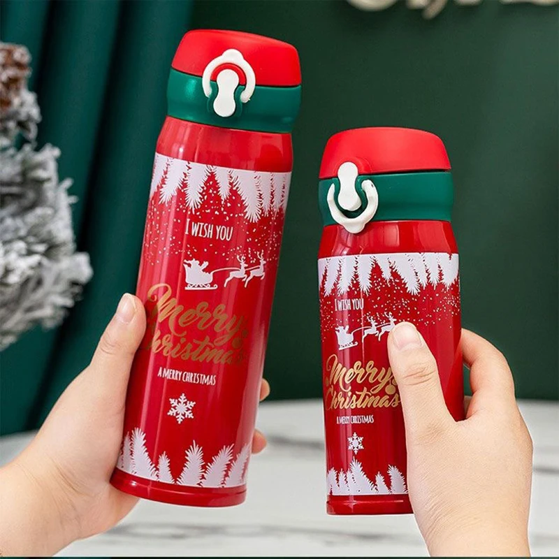 304 stainless steel Christmas and New Year gift spring thermos cup male and female students creative water cup net red simple cu