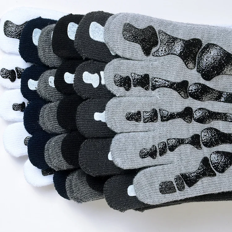 12 Pairs Men's Socks Five 5 Finger Toe Shoes Unisex Hot sale Socks Meias Bone Print Claw Socks