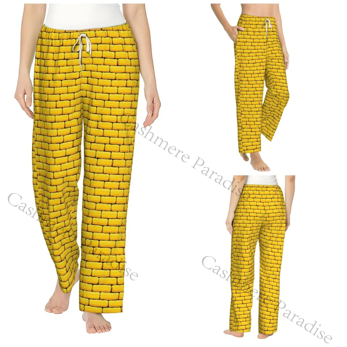 

Golden Brick Road Flannel Pajama Pants for Women Soft Warm Sleep Pants with Elastic Waistband