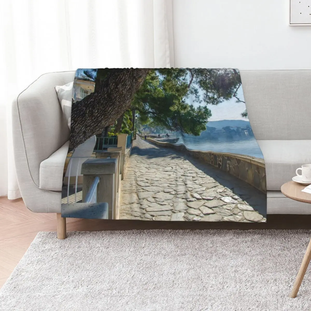 

Sun Through The Trees On The Pine Walk In Puerto Pollensa Throw Blanket Thin Shaggy Stuffeds heavy to sleep Blankets