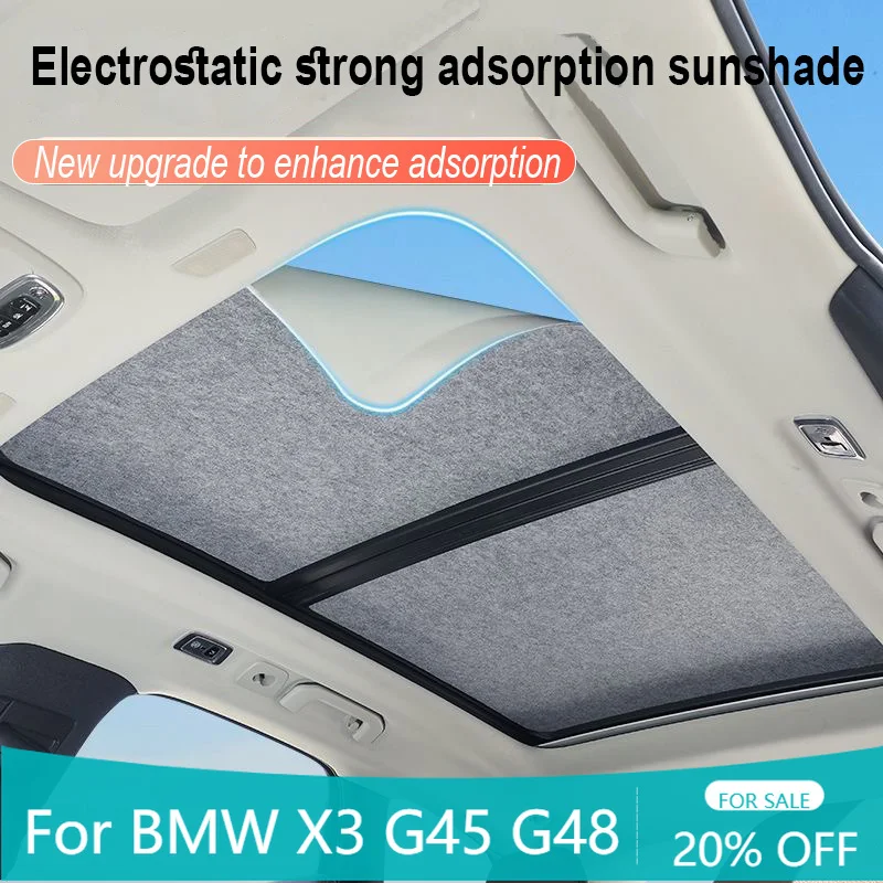 

Для BMW X3 G45 G48 2025 ~ 2026 автомобильный панорамный люк, изоляционный козырек на крышу, анти-УФ-электростатическая адсорбция, небесная занавеска, солнцезащитный козырек