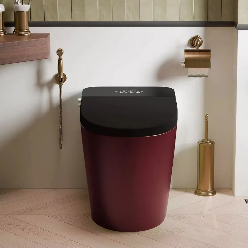 Retro red color light smart toilet fully automatic integrated without water pressure limit new electric toilet