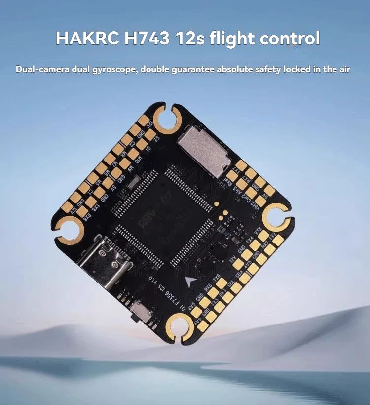 HAKRC H743 Flight Controller 8S /12S Dual ICM42688 Gyro 30.5mm Mount Hole for FPV Racing Drone