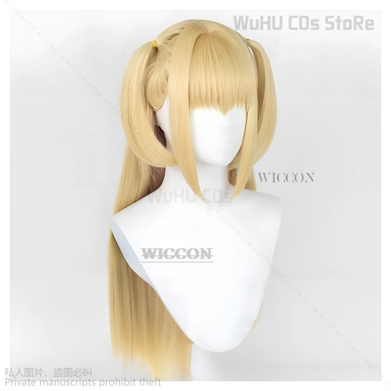 Perruque Cosplay Anime MisaMisa Amane, cheveux longs blonds, double T64.Heat Degree Hair, Hmatte en Party Wigs + Wig Cap