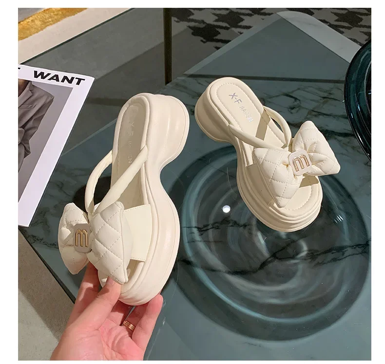 2026 Sommer Neue Mode Damenschuhe Pantoletten Bequeme Plateau-Schuhe Hohe Absätze Freizeit Blumen Outdoor Strand Pantoffeln für Frauen – Detail 31