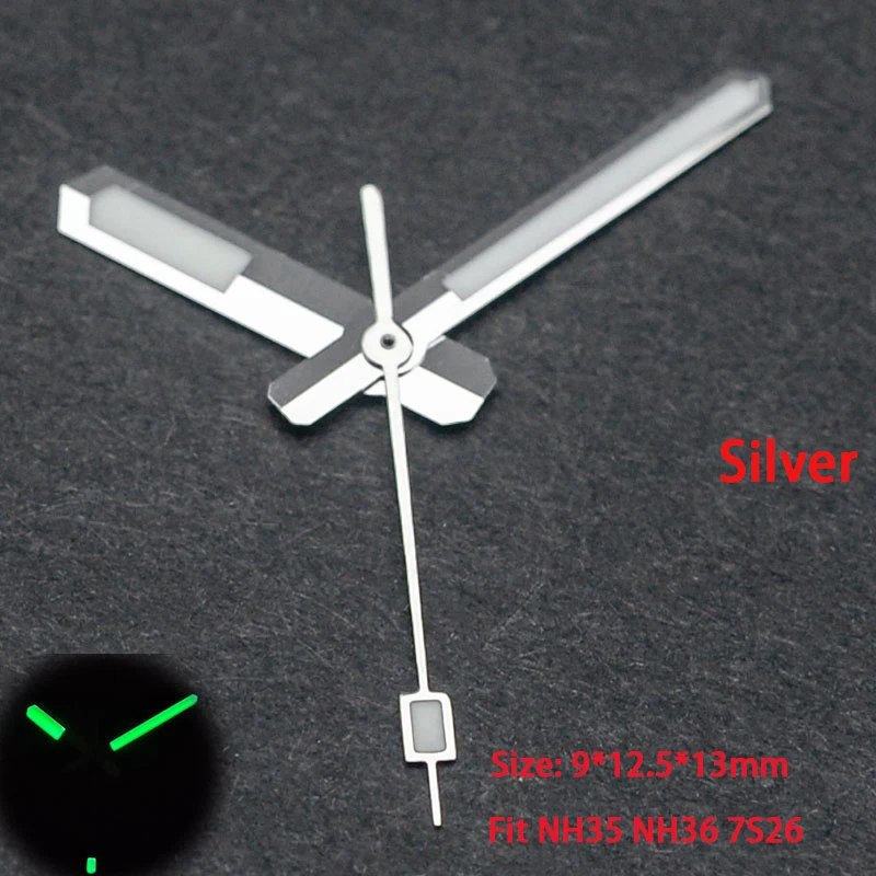 Relógio mãos com super c3 luminoso para skx007 nh35/nh36 4r36 7s26 movimento atum enlatado relógio acessórios de reparo modificado adaptar