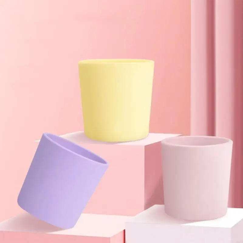 N1HB Baby Learning Drinking Cup Heat-Resistant Silicone Cup Water Mug Infant Toddler Feeding Drinkware