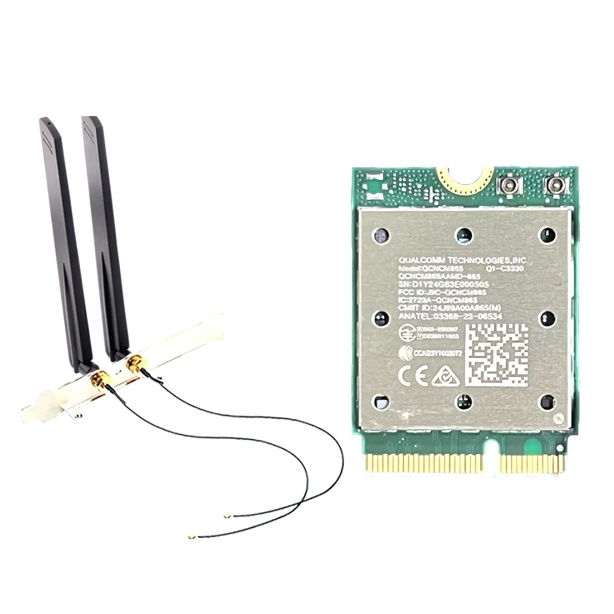 A07I Tri Band WiFi7 QCNCM865 Wireless WiFi Card Bluetooth 5.4 2.4G/5G/6Ghz Network Wireless Adapter for Win11 Antenna