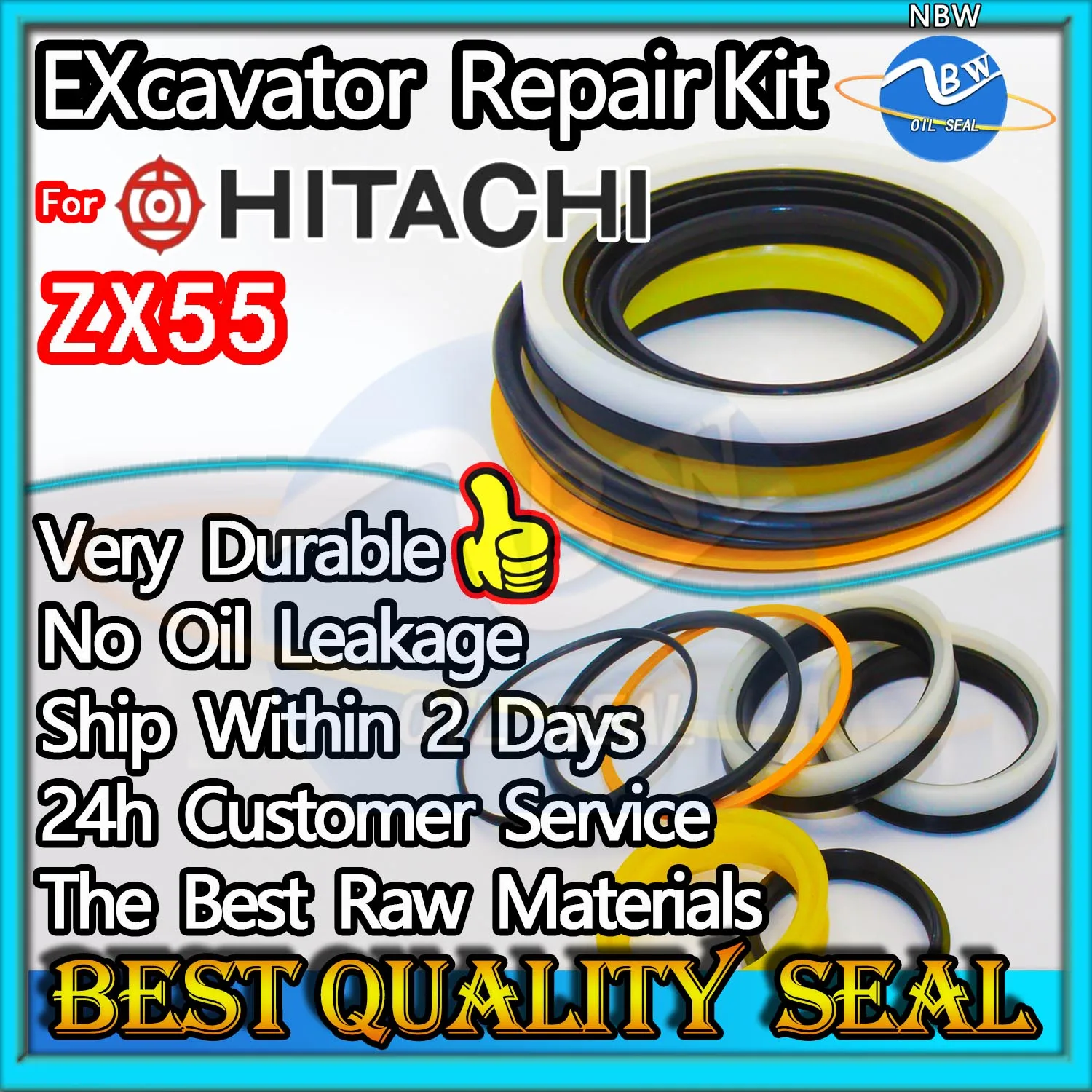 

For Hitachi ZX55 Repair Kit Excavator Oil Seal MOTOR Piston Rod Shaft Replacement Dust Bushing FKM Control High Quality Blade