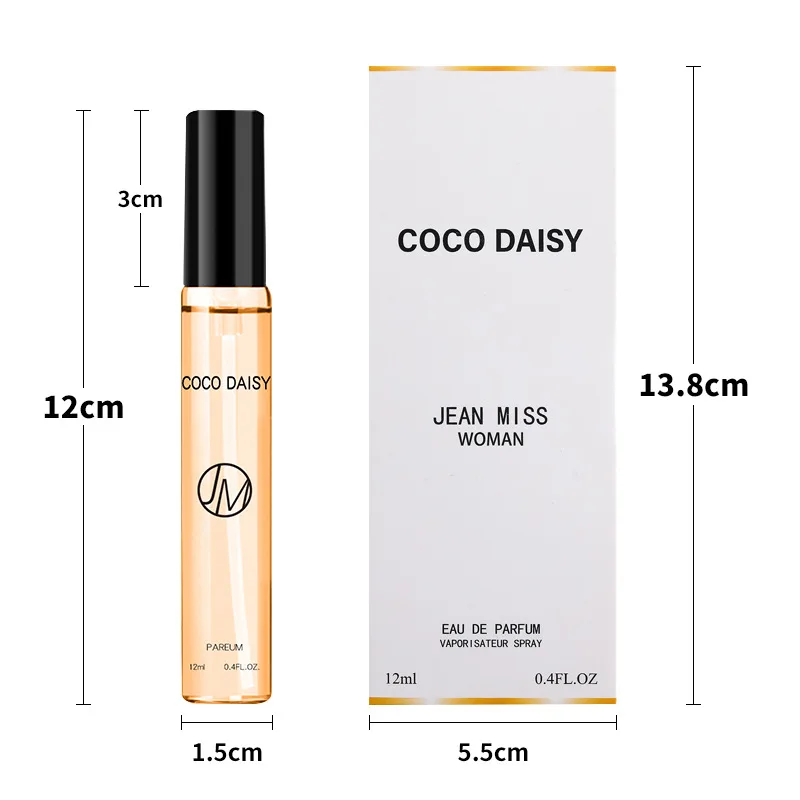 12ml JEAN MISS EAU DE PARFUM Ligeiros Flores Rosa Perfume Fragrância Spray Corporal para Mulheres Menina Requintado Portátil Perfume Sexy