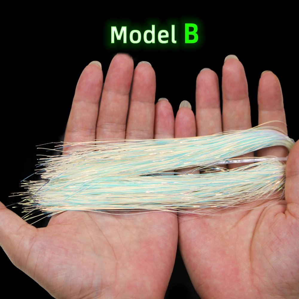 Ellv Kail Memancing, 2 Pak 0.37Mm Flashabou Berkilau Bahan Pengikat Bercahaya untuk Air Asin