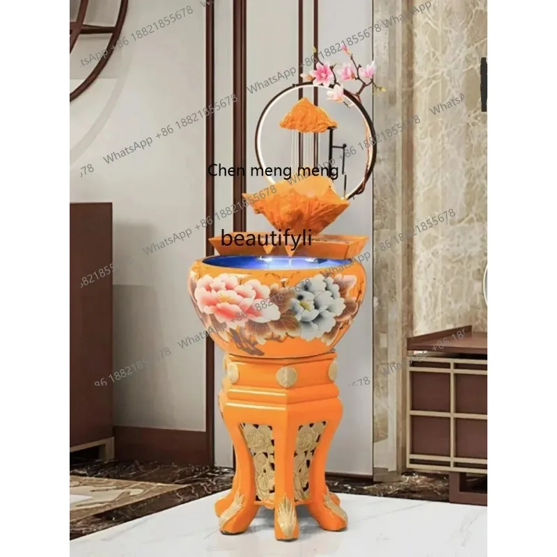 R cc182l Jingdezhen Ceramic Fish Tank Flowing Water Ornaments Loop Home Living Room Floor Ceramic Base
