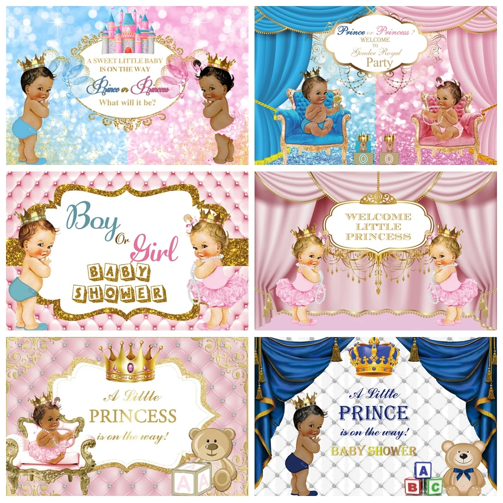 生まれたばかりの赤ちゃんの誕生日の写真の背景,青とピンクの王女の王冠,男の子と女の子の写真スタジオ